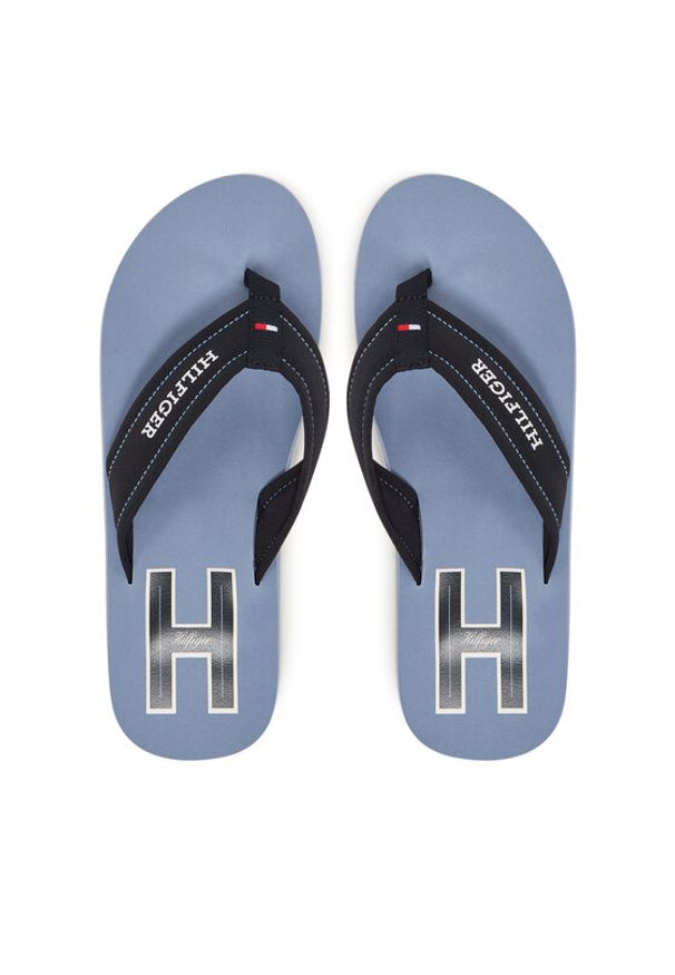 TOMMY HILFIGER - Tommy Hilfiger Japonki Hilfiger H Padded Beach Sandal FM0FM05536 Granatowy. Kolor: niebieski. Materiał: materiał