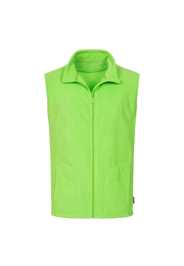 Stedman - Męska Klasyczna Kamizelka Polarowa. Kolor: zielony. Materiał: polar