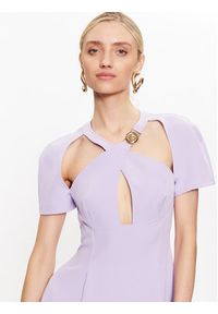 Just Cavalli Sukienka koktajlowa 74PBO904 Fioletowy Slim Fit. Kolor: fioletowy. Materiał: syntetyk. Styl: wizytowy #4