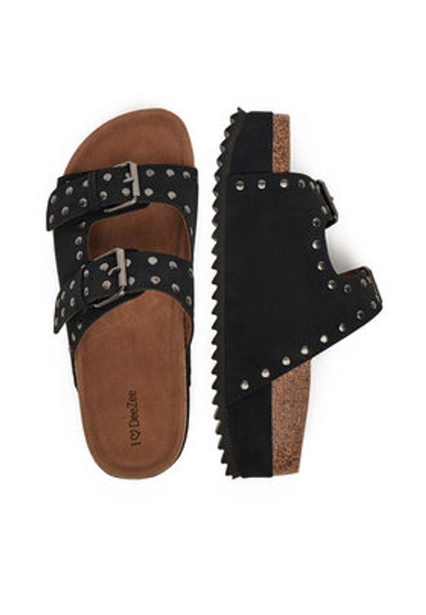 DeeZee Klapki LB-P1685 Czarny. Kolor: czarny. Materiał: materiał