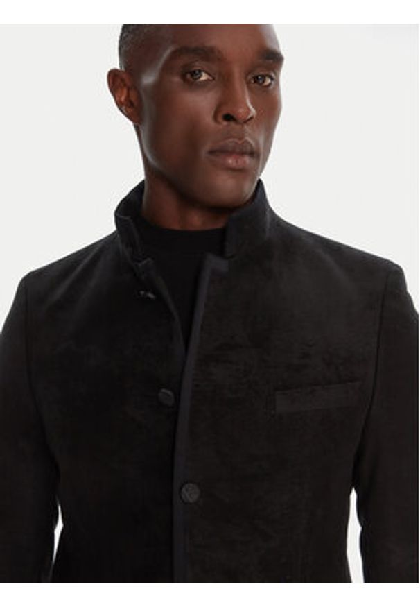 Karl Lagerfeld - KARL LAGERFELD Marynarka Glory 155220 554023 Czarny Regular Fit. Typ kołnierza: dekolt w karo. Kolor: czarny. Materiał: bawełna