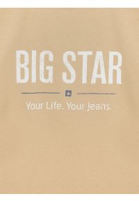 Big-Star - Koszulka męska o klasycznym kroju beżowa Bruno 800. Kolor: beżowy. Materiał: tkanina, bawełna. Wzór: nadruk. Styl: klasyczny #2