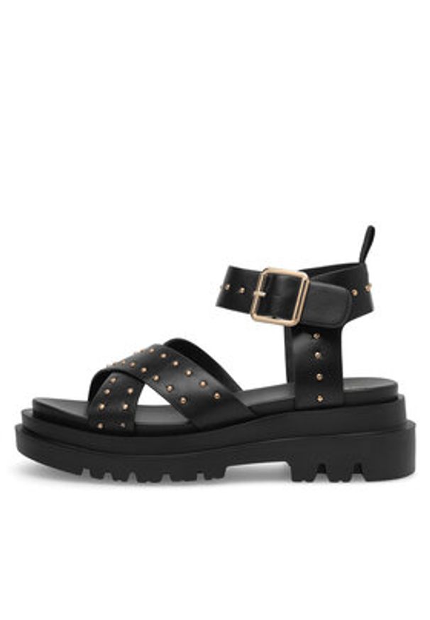 DeeZee Sandały HY1708-01 Czarny. Kolor: czarny. Materiał: skóra