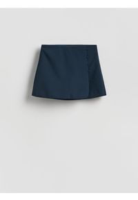 Reserved - Spódnico-szorty z dodatkiem wiskozy - granatowy. Kolor: niebieski. Materiał: wiskoza. Wzór: gładki