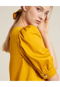 Luisa Spagnoli - LUISA SPAGNOLI - Bawełniana sukienka Pianeta. Kolor: żółty. Materiał: bawełna. Długość: midi #3