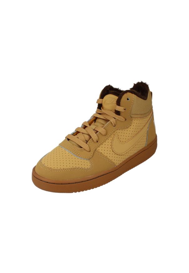 Buty Damskie Nike Court Borough Mid Winter. Kolor: żółty. Materiał: syntetyk, skóra, materiał. Model: Nike Court. Sport: turystyka piesza