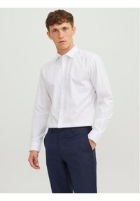Jack & Jones - Jack&Jones Koszula 12187222 Biały Slim Fit. Kolor: biały. Materiał: bawełna, syntetyk