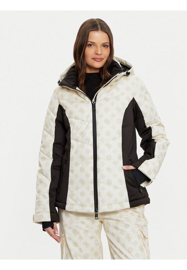 Guess Kurtka narciarska W4PL3N WH0K0 Kremowy Regular Fit. Kolor: kremowy. Materiał: syntetyk. Sport: narciarstwo