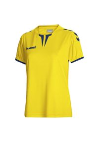 Koszulka sportowa z krótkim rękawem damska Hummel Core Womens SS Jersey. Kolor: wielokolorowy, zielony, żółty. Materiał: jersey. Długość rękawa: krótki rękaw. Długość: krótkie