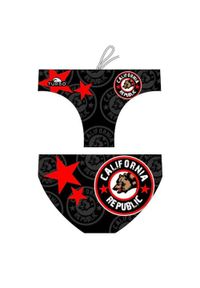 TURBO - Kąpielówki męskie spodenki kąpielowe slipy Turbo California Flag. Kolor: czerwony #1