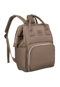 Plecak beżowy Peterson PTN MB2-6005. Kolor: beżowy. Materiał: poliester