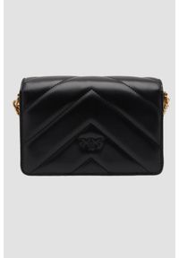 Pinko - PINKO Czarna kopertówka Love Click Mini. Kolor: czarny. Materiał: skórzane. Styl: klasyczny, elegancki #5