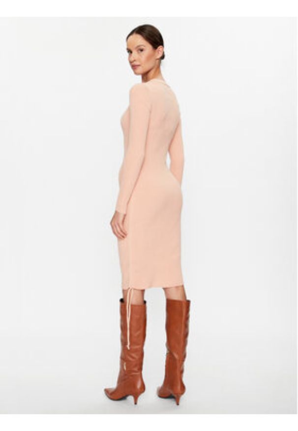 DeeZee Sukienka dzianinowa Isabella 14883 Różowy Slim Fit. Kolor: różowy. Materiał: dzianina, syntetyk
