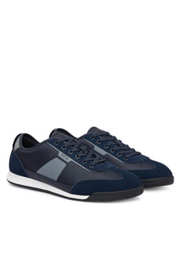 BOSS Sneakersy Nitan 50557886 Granatowy. Kolor: niebieski. Materiał: materiał