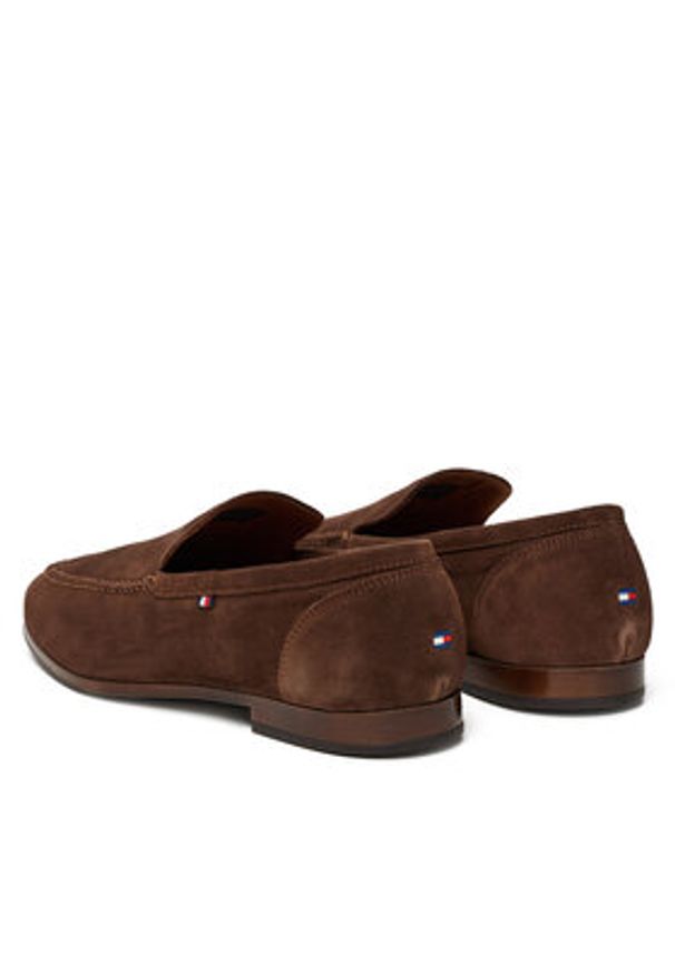 TOMMY HILFIGER - Tommy Hilfiger Półbuty Hilfiger Flexible Suede Loafer FM0FM05496 Brązowy. Kolor: brązowy. Materiał: zamsz, skóra