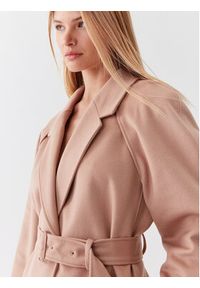 Calvin Klein Płaszcz wełniany K20K205496 Beżowy Regular Fit. Kolor: beżowy. Materiał: wełna