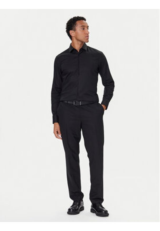 BOSS Koszula H-Hank 50490934 Czarny Slim Fit. Kolor: czarny. Materiał: bawełna