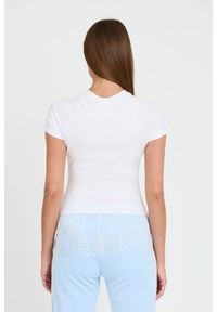 Juicy Couture - JUICY COUTURE Biały t-shirt Shrunken Diamante Tee. Kolor: biały #6