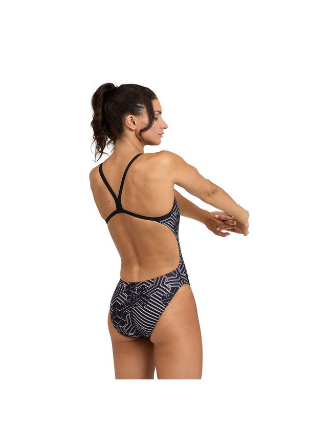 Damski kostium kąpielowy 1-częściowy Arena Kikko Pro. Kolor: wielokolorowy, czarny