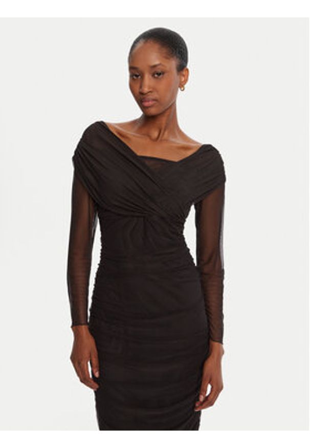 Rinascimento Sukienka koktajlowa CFC0126152003 Czarny Slim Fit. Kolor: czarny. Materiał: syntetyk. Styl: wizytowy