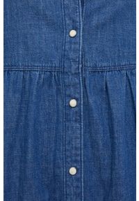 Pepe Jeans sukienka bawełniana mini rozkloszowana. Kolor: niebieski. Materiał: bawełna. Typ sukienki: rozkloszowane. Długość: mini #4