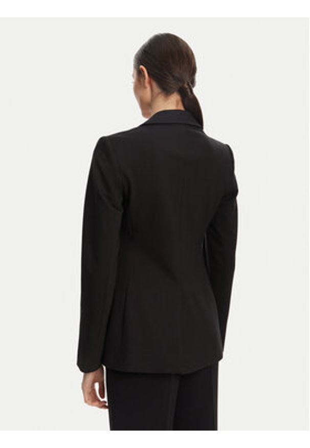 Calvin Klein Marynarka LV044B491G Czarny Slim Fit. Kolor: czarny. Materiał: wiskoza