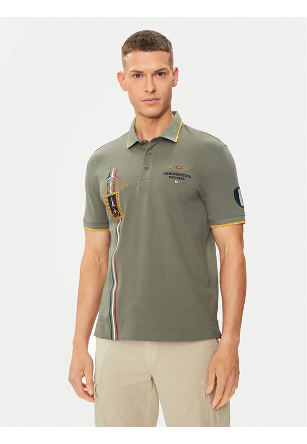 Aeronautica Militare Polo 241PO1763P191 Zielony Regular Fit. Typ kołnierza: polo. Kolor: zielony. Materiał: bawełna