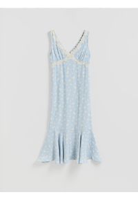 Reserved - Sukienka w kwiaty - wielobarwny. Materiał: wiskoza, tkanina. Wzór: kwiaty. Typ sukienki: proste #1