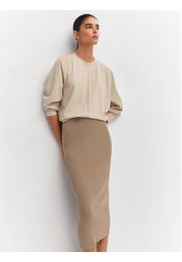 mango - Mango Bluza Pique 57096711 Beżowy Regular Fit. Kolor: beżowy. Materiał: syntetyk #4