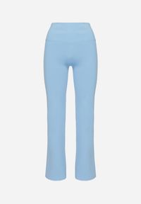 Born2be - Niebieskie Legginsy Dzwony z Wysokim Stanem i Szeroką Gumką w Talii Idoreia. Okazja: na co dzień. Stan: podwyższony. Kolor: niebieski. Styl: elegancki, casual