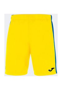 Spodenki do piłki nożnej dla chłopców Joma Maxi. Kolor: niebieski, wielokolorowy, żółty. Materiał: poliester. Sport: piłka nożna