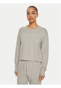 Calvin Klein Koszulka piżamowa Relaxed Crew Pullover QS7273E Szary Regular Fit. Kolor: szary. Materiał: bawełna