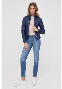 Trussardi Jeans - Trussardi kurtka damska kolor granatowy przejściowa. Kolor: niebieski #5