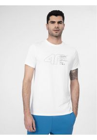 4f - 4F T-Shirt 4FSS23TTSHM303 Biały Regular Fit. Kolor: biały. Materiał: bawełna