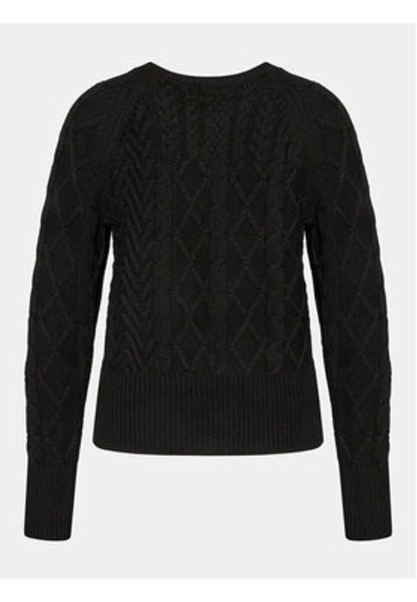 Sisley Sweter 17L3M103W Czarny Boxy Fit. Kolor: czarny. Materiał: wełna