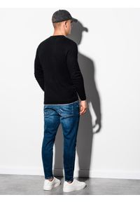 Ombre Clothing - Sweter męski - czarny V1 E121 - XXL. Okazja: na co dzień. Kolor: czarny. Materiał: bawełna. Styl: klasyczny, casual, elegancki #2