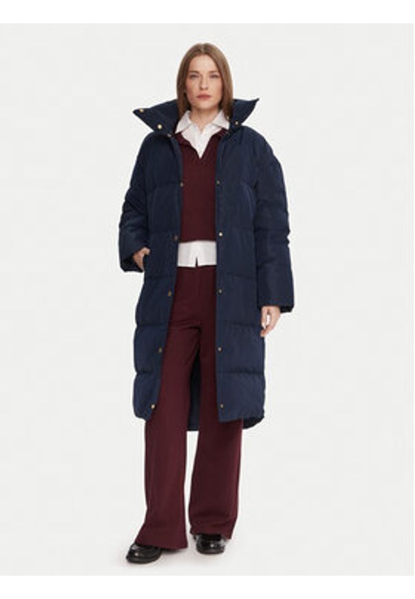 TOMMY HILFIGER - Tommy Hilfiger Płaszcz zimowy WW0WW47279 Granatowy Relaxed Fit. Kolor: niebieski. Materiał: syntetyk. Sezon: zima