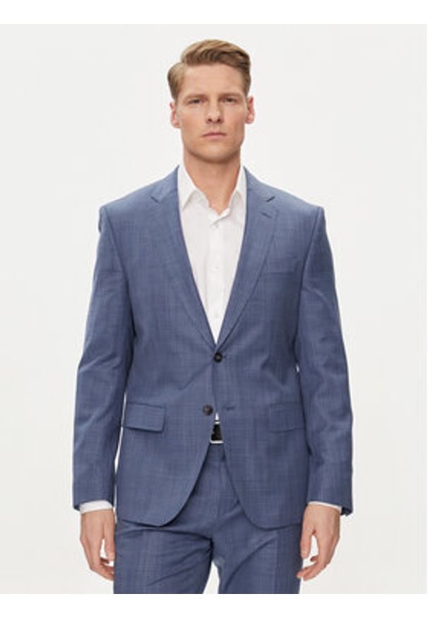 BOSS - Boss Garnitur H-Huge-2Pcs-224 50509502 Niebieski Slim Fit. Kolor: niebieski. Materiał: wełna