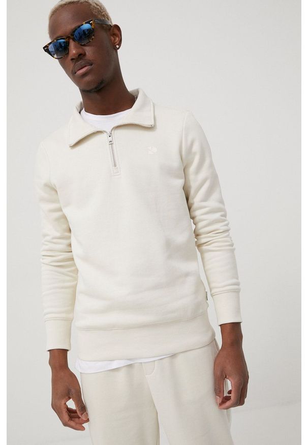 Tom Tailor bluza męska kolor beżowy gładka. Kolor: beżowy. Materiał: materiał, włókno, dzianina. Długość: krótkie. Wzór: gładki