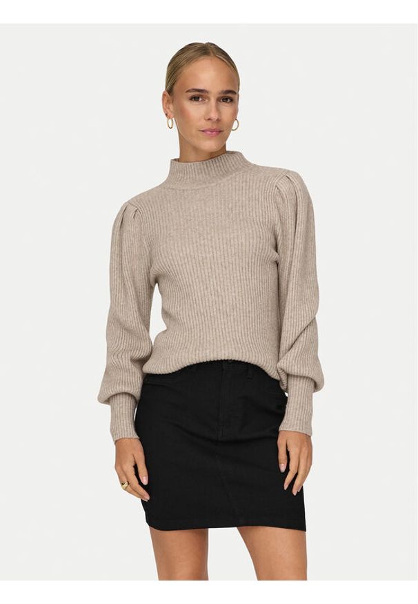 only - ONLY Sweter Katia 15232494 Beżowy Regular Fit. Kolor: beżowy. Materiał: syntetyk