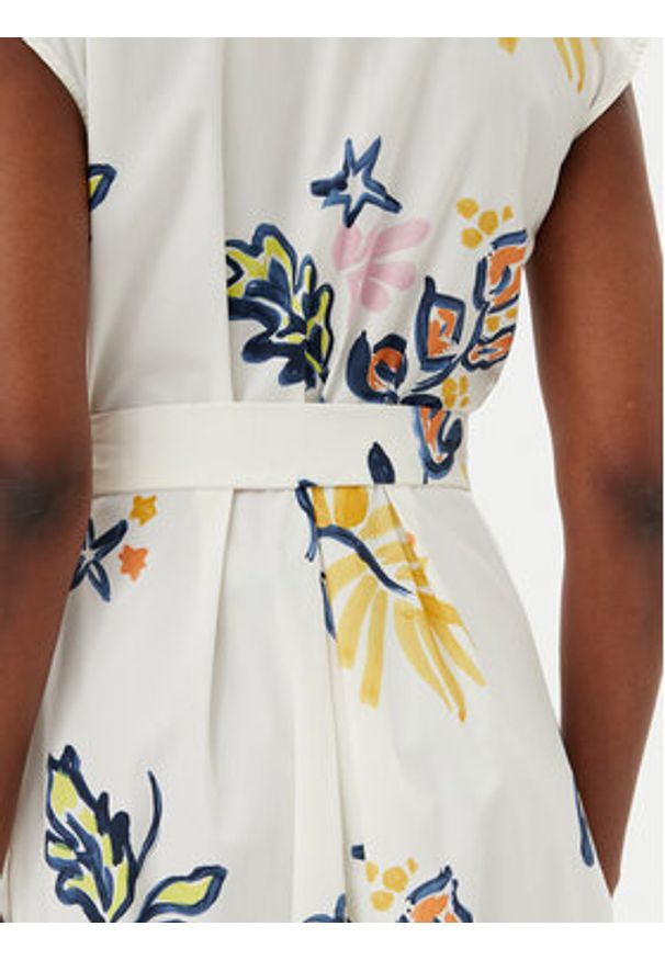 Marella Sukienka koszulowa Pier 2513221372200 Biały Regular Fit. Kolor: biały. Materiał: bawełna. Typ sukienki: koszulowe