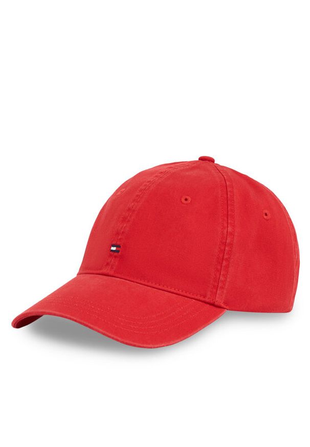 TOMMY HILFIGER - Tommy Hilfiger Czapka z daszkiem Essential Flag Soft Cap AW0AW17131 Czerwony. Kolor: czerwony. Materiał: bawełna, materiał