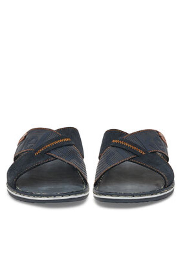 Rieker Klapki 21098-14 Granatowy. Kolor: niebieski. Materiał: skóra