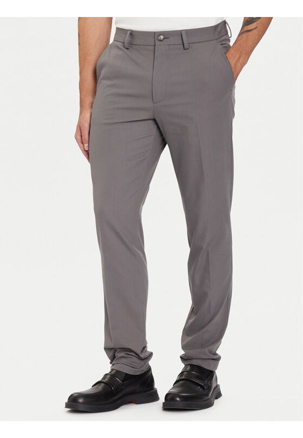 BOSS Chinosy P-Kaiton1 50543945 Szary Slim Fit. Kolor: szary. Materiał: syntetyk
