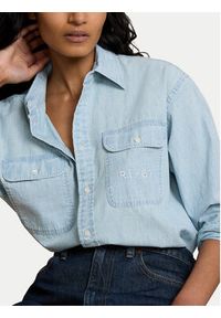 Polo Ralph Lauren Koszula jeansowa 211935142001 Niebieski Relaxed Fit. Typ kołnierza: polo. Kolor: niebieski. Materiał: bawełna #3
