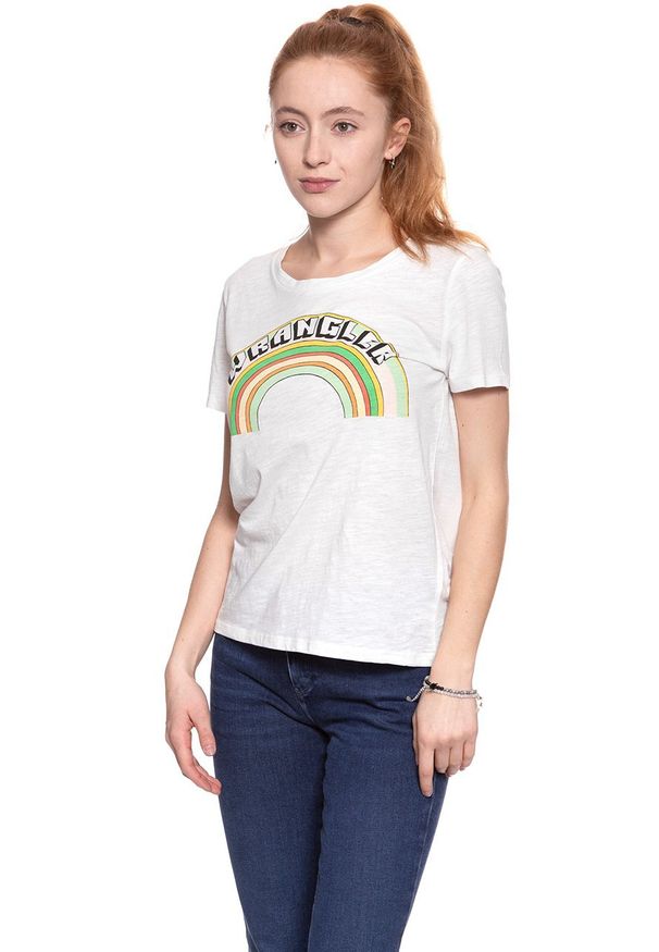 Wrangler - WRANGLER T SHIRT DAMSKI GRAPHIC TEE OFFWHITE W702RG902 112130900. Wzór: nadruk