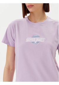 Guess Jeans T-Shirt W5GI26 J1314 Fioletowy Regular Fit. Kolor: fioletowy. Materiał: bawełna