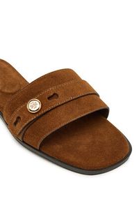 Tory Burch Klapki Romy 183306 Brązowy. Kolor: brązowy. Materiał: skóra, zamsz #4