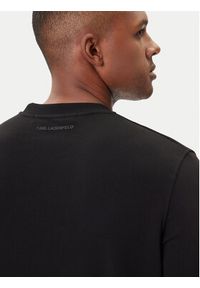 Karl Lagerfeld - KARL LAGERFELD Bluza 705042 554910 Czarny Regular Fit. Typ kołnierza: dekolt w karo. Kolor: czarny. Materiał: bawełna #3