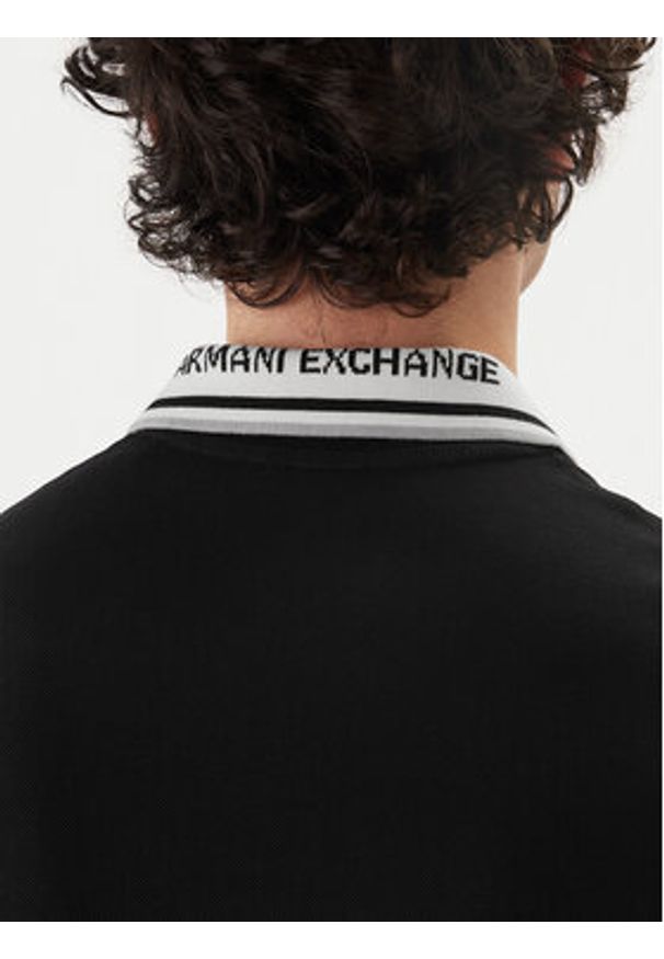 Armani Exchange Polo XM002350 AF10366 UC001 Czarny Regular Fit. Typ kołnierza: polo. Kolor: czarny. Materiał: bawełna